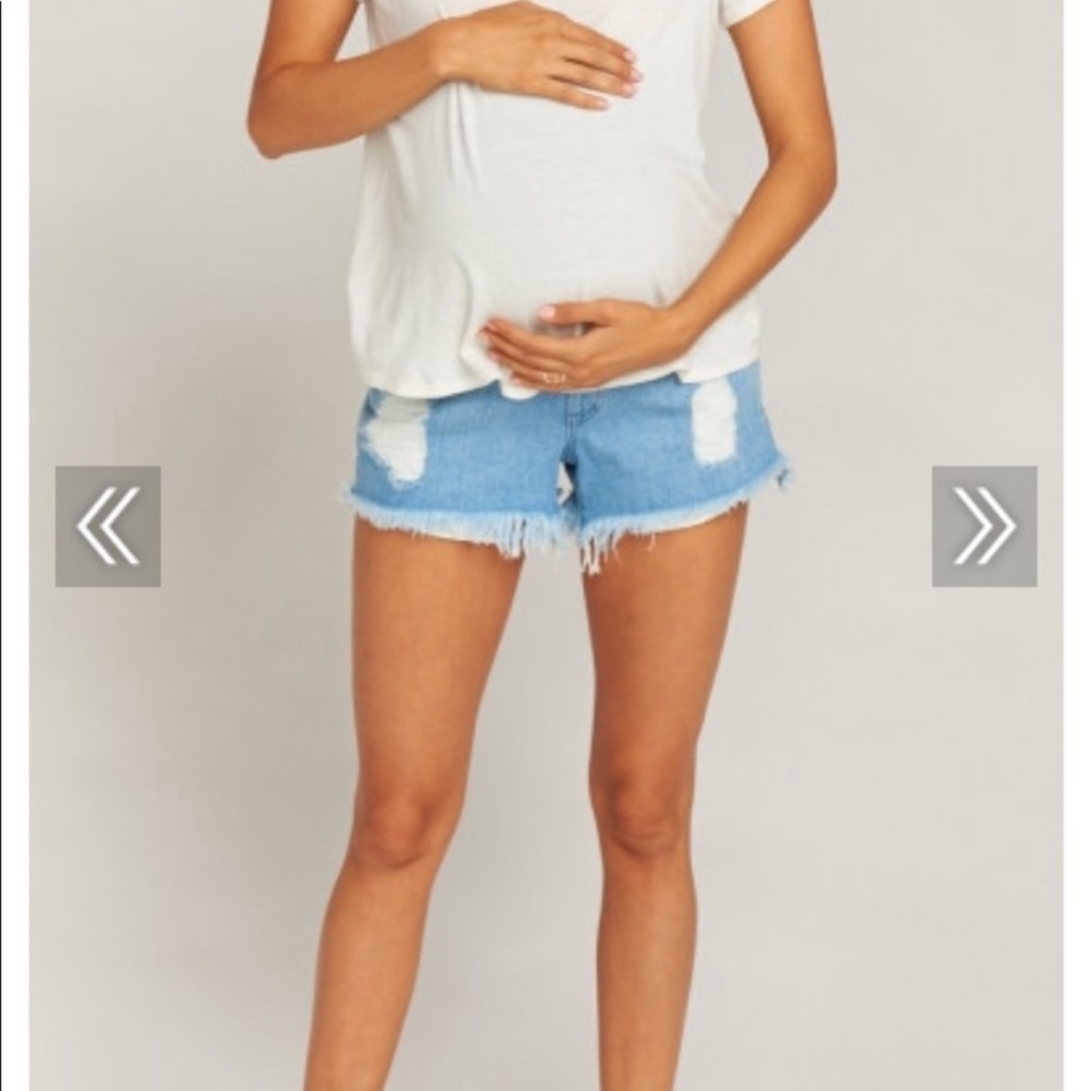 Show Me your MuMu Maternity Cabo Shorts in Tide